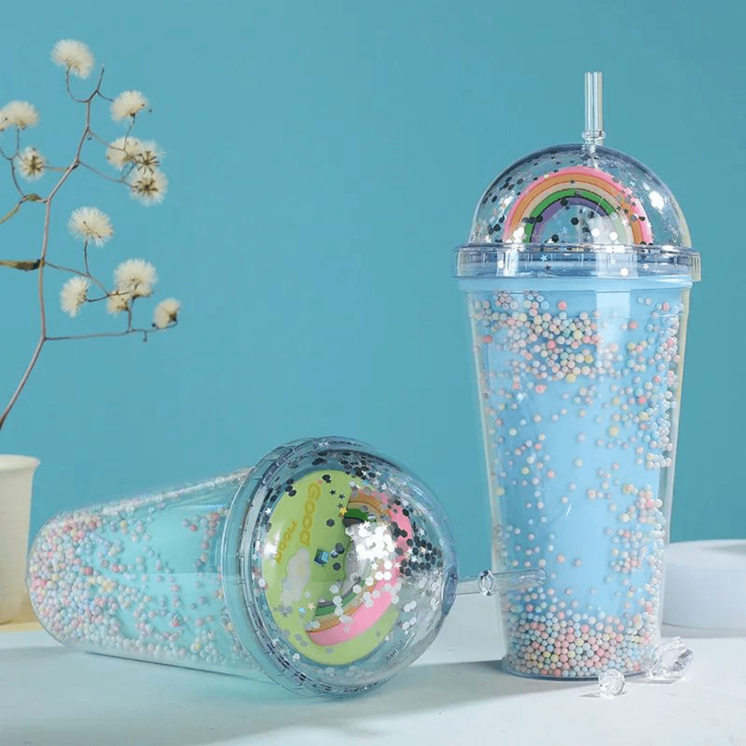 Twinkle Bubble Bliss: Eco-Friendly Kids' Straw Cup 0.5ML