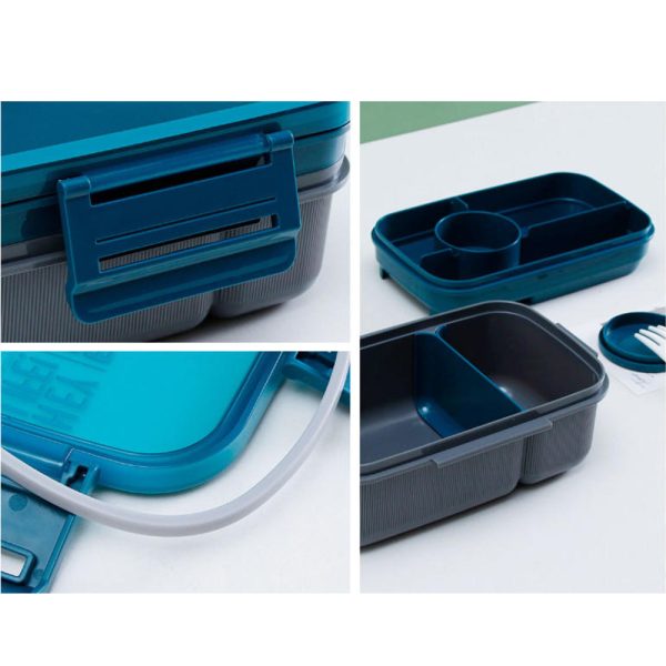Lunch Box with Cutlery Set 6-Compartments (1700 ml)
