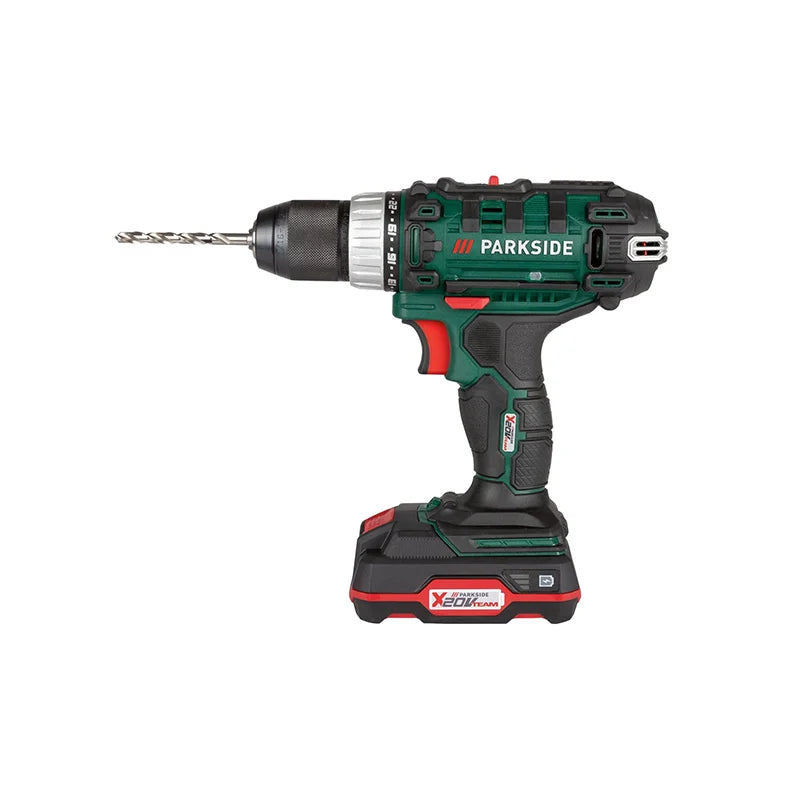 Parkside Cordless Drill Driver Set PABS 20 LI E6 Klaptap