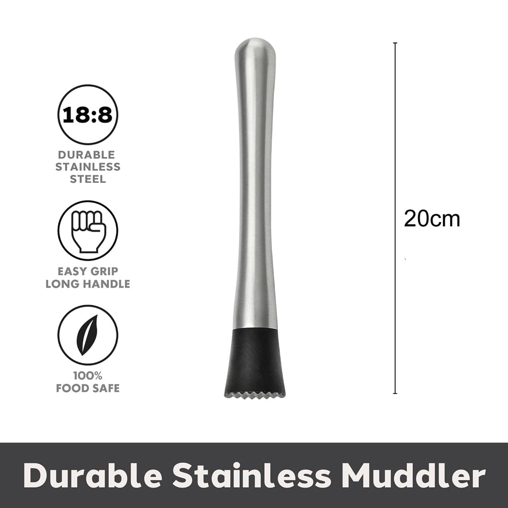 20cm Long Stainless Steel Cocktail Muddlers