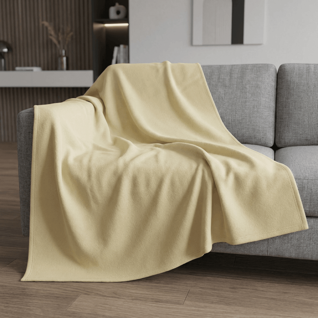 Vega Cream Fleece Throw Blanket