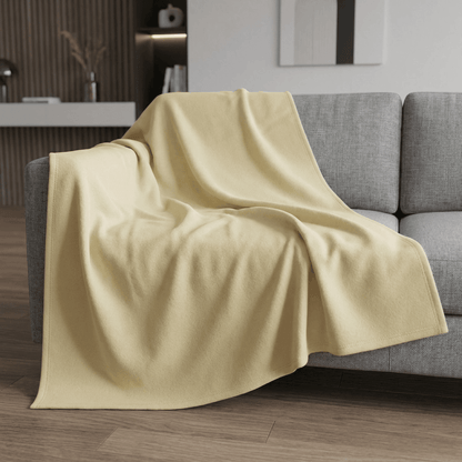 Vega Cream Fleece Throw Blanket