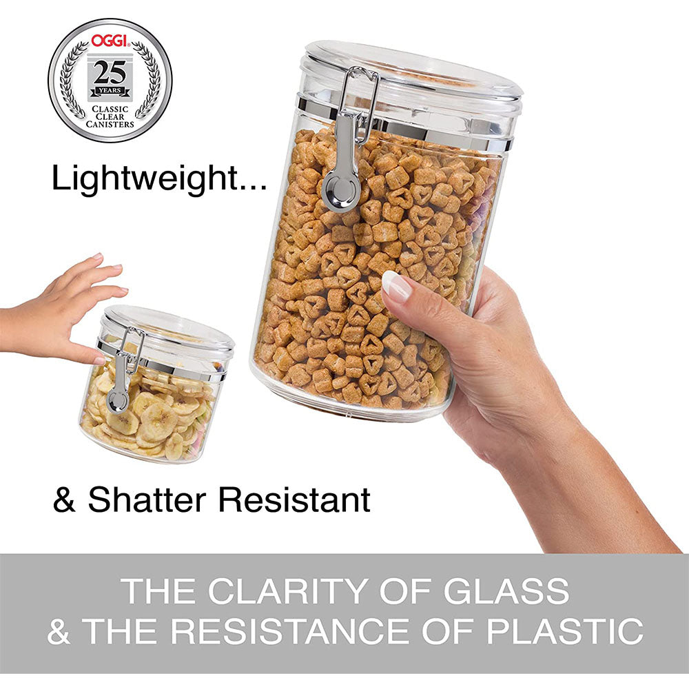 4pcs Clear Canister Set with Clamp Lids