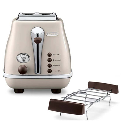 Delonghi Icona Vintage CTOV 2103.BG Toaster 2 slots Beige Cream