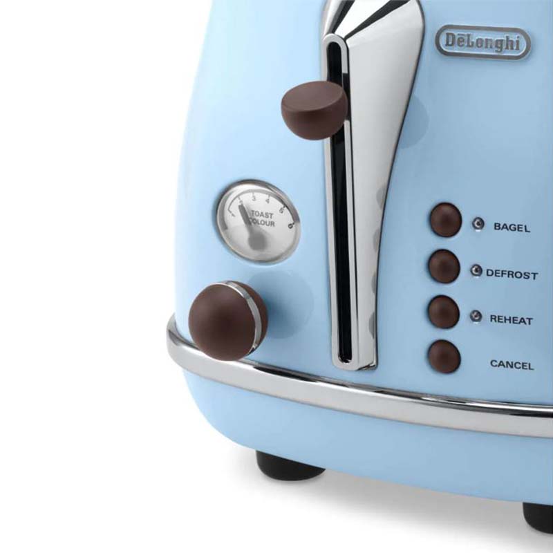 Delonghi Icona Vintage CTOV 2003.AZ Toaster 2 slots Azure Blue