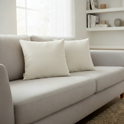 Danny Home Cotton Corduroy Cushion – off-white 50x50cm