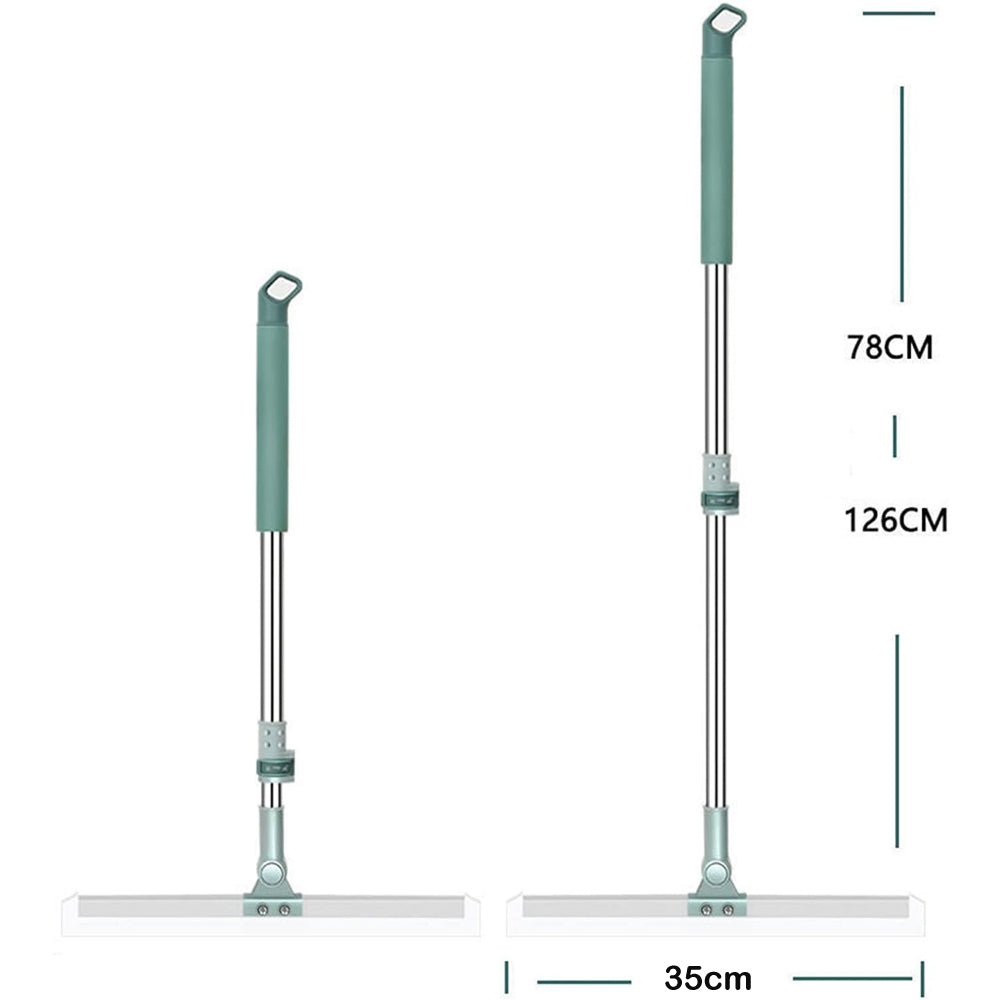 Silicone 3-in-1 Adjustable Indoor Broom Sweeper 180 Degree Rotatable Floor Wiper 35-cm