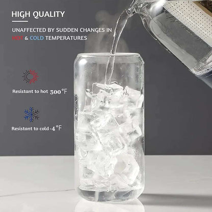 Danny Home Matcha 4-Pcs  Glass Cup With Straw 480-ml