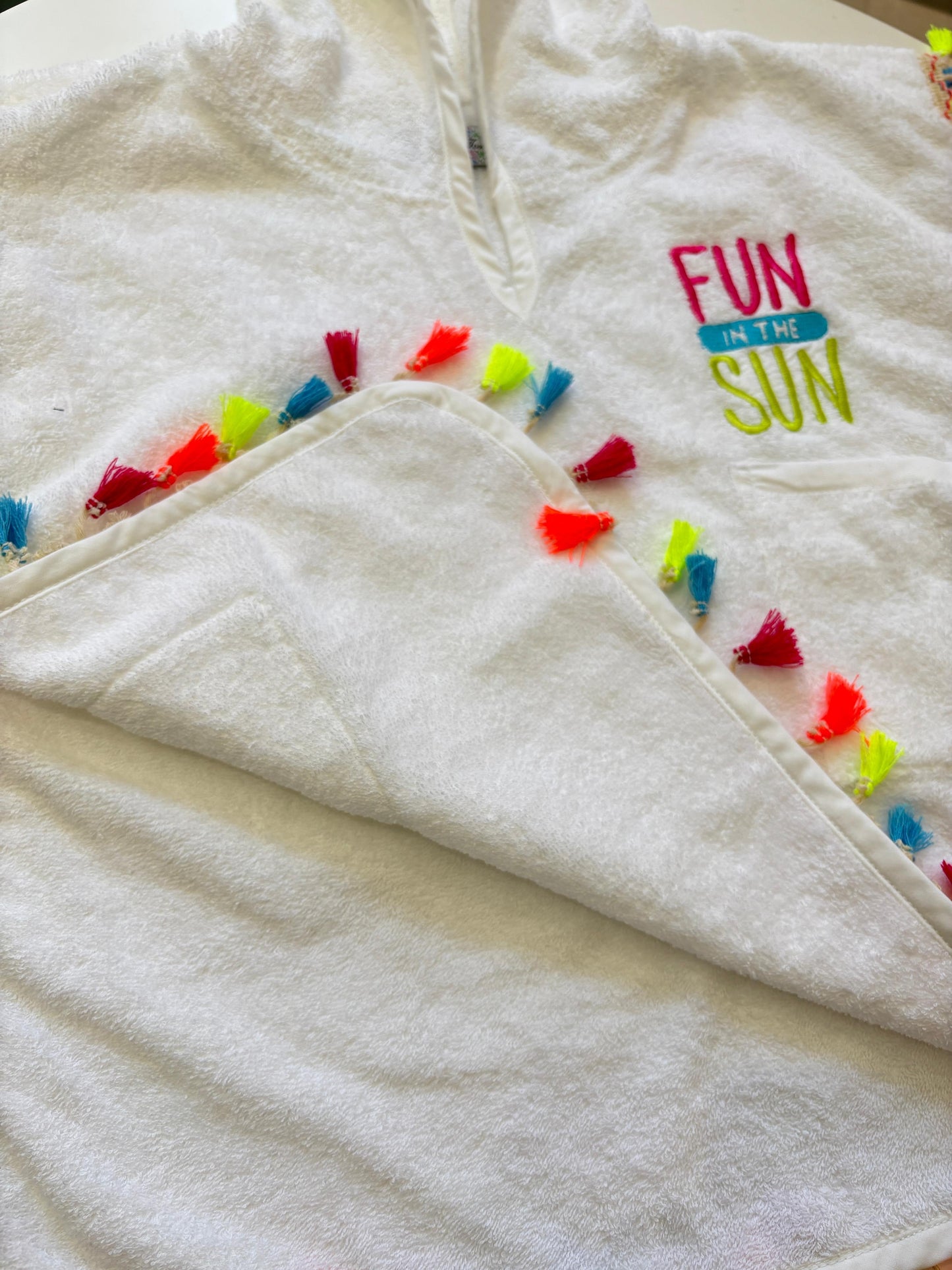 Tassel-Trimmed Hooded Poncho