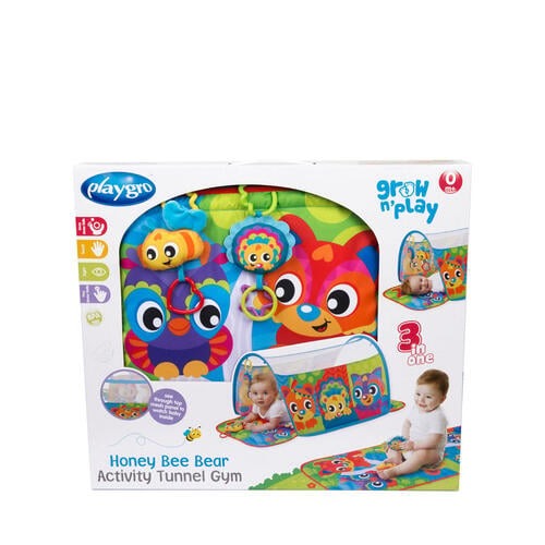 Playgro Honey Bee Bear 3-in-1 Activity Tunnel Gym