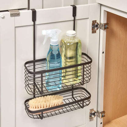 Binca 2-Tier Over Door Kitchen Storage Organizer Basket – Black