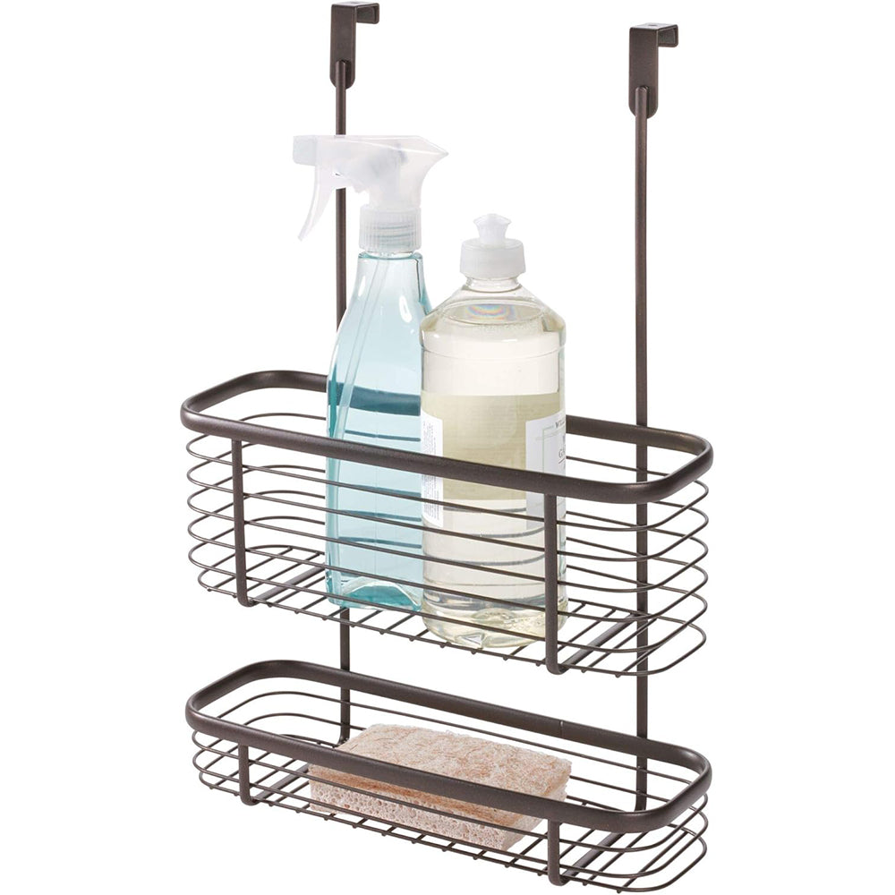 Binca 2-Tier Over Door Kitchen Storage Organizer Basket – Black