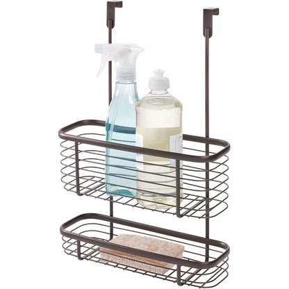 Binca 2-Tier Over Door Kitchen Storage Organizer Basket – Black