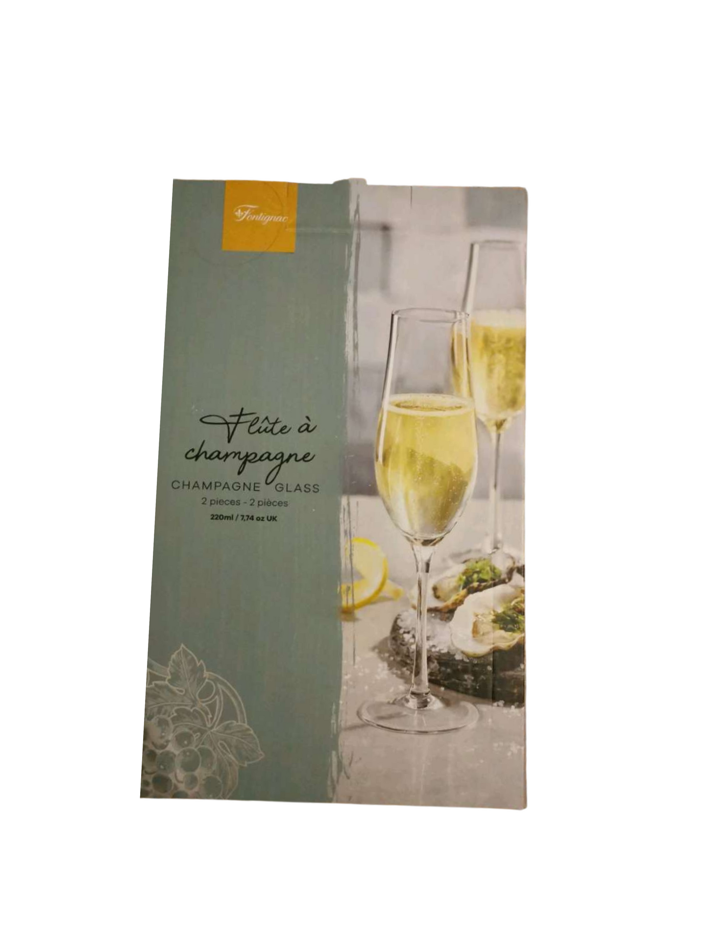Set of 2 Champagne Crystalline Glasses "220ml" by Fontignac
