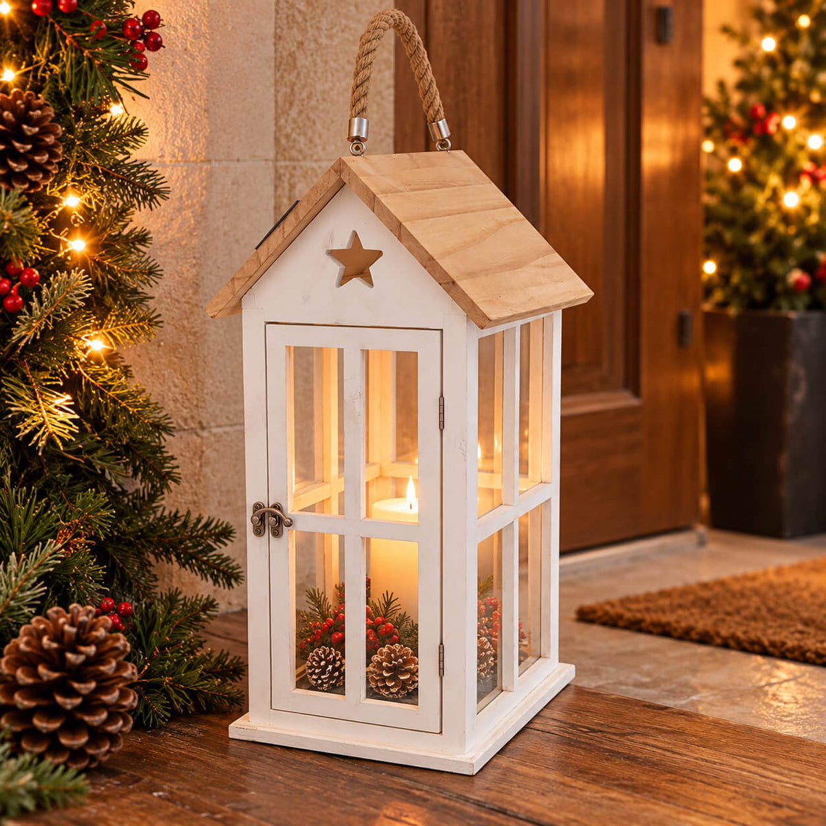 Migros Alpine Lodge Wooden Christmas Lantern