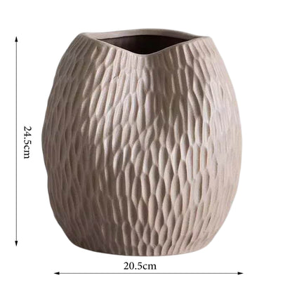 Danny Home Decorative ceramic vase 24.5cm – Beige