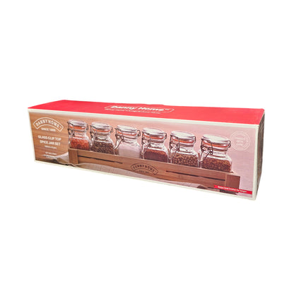 Danny Home 6-Pieces Clip Closure Spice Jars Set (36x9x9) cm