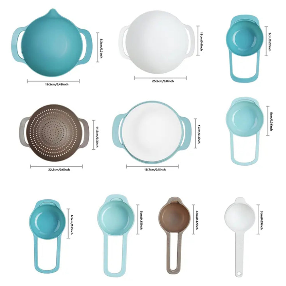 Danny Home 10-Pieces Nesting Measuring & Mixing Bowls