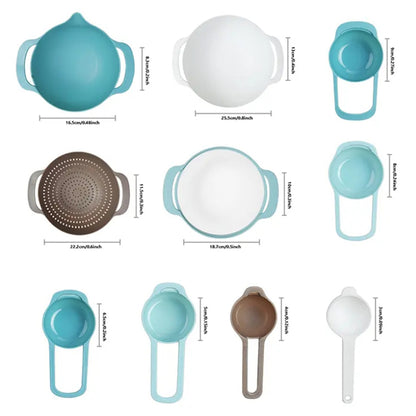 Danny Home 10-Pieces Nesting Measuring & Mixing Bowls