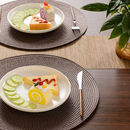 2-Pieces Round Braided Placemats Table Mats for Dining Tables 38cm
