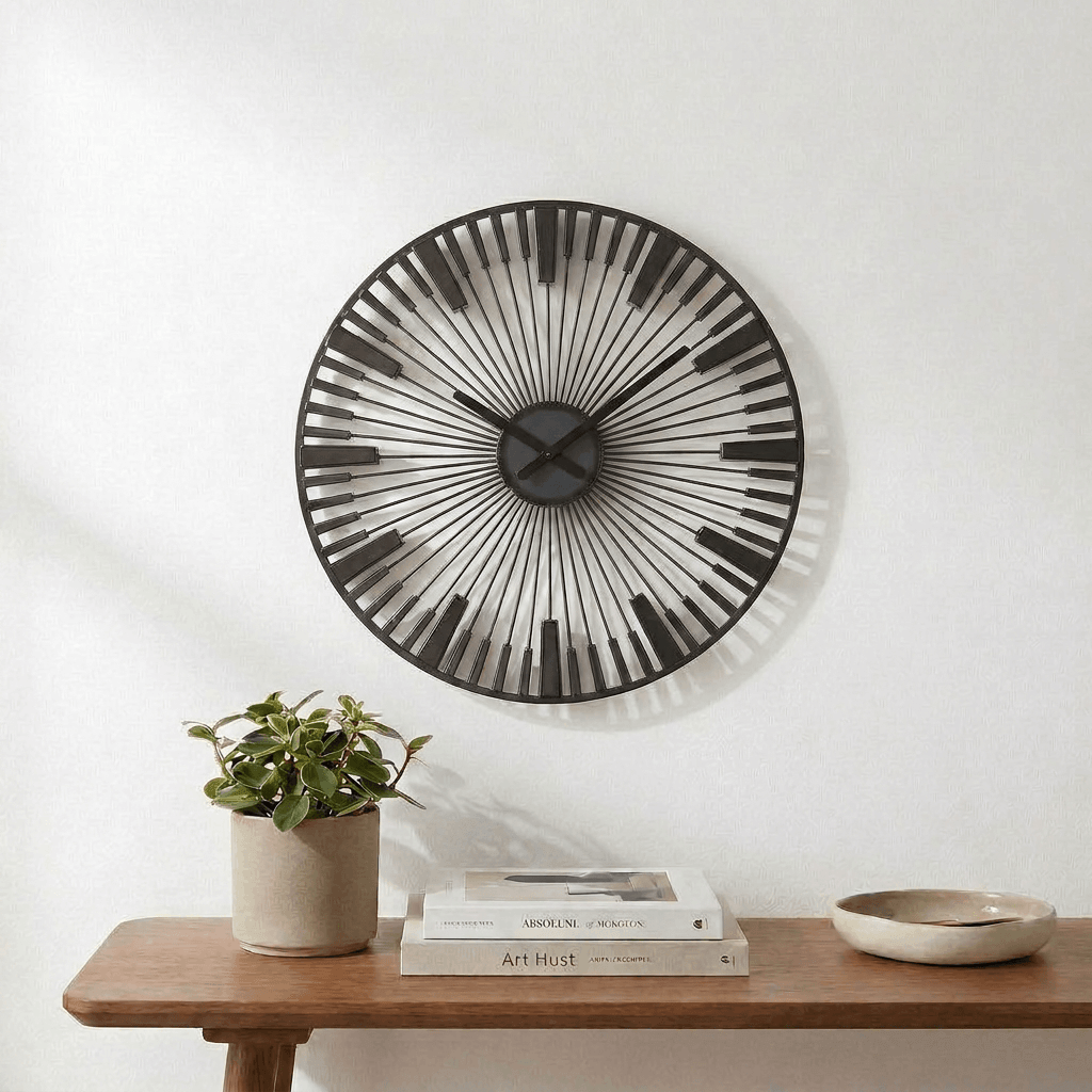 Koziol PIANO Wall Clock 45cm – 3D Sunburst Design