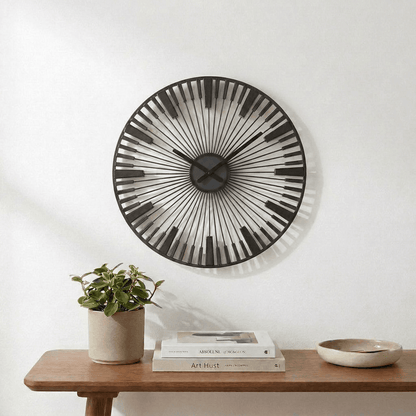 Koziol PIANO Wall Clock 45cm – 3D Sunburst Design