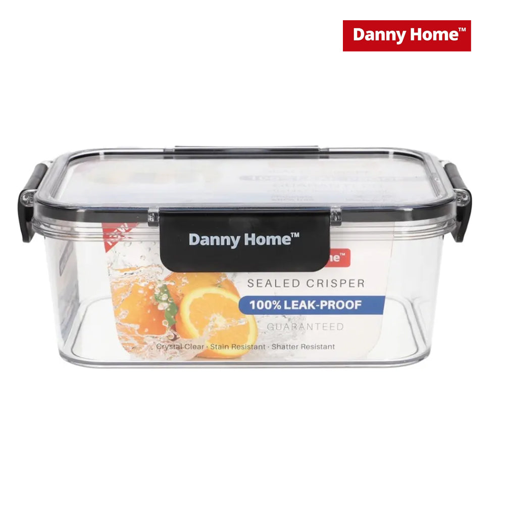 Danny Home Rectangular Plastic Food Container W/Snap Locks