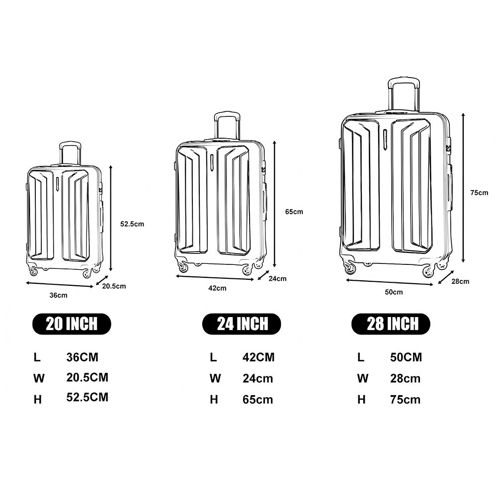 AtoZ Traveler, PP03 Set of 4 Pcs 100% Unbreakable Luggage