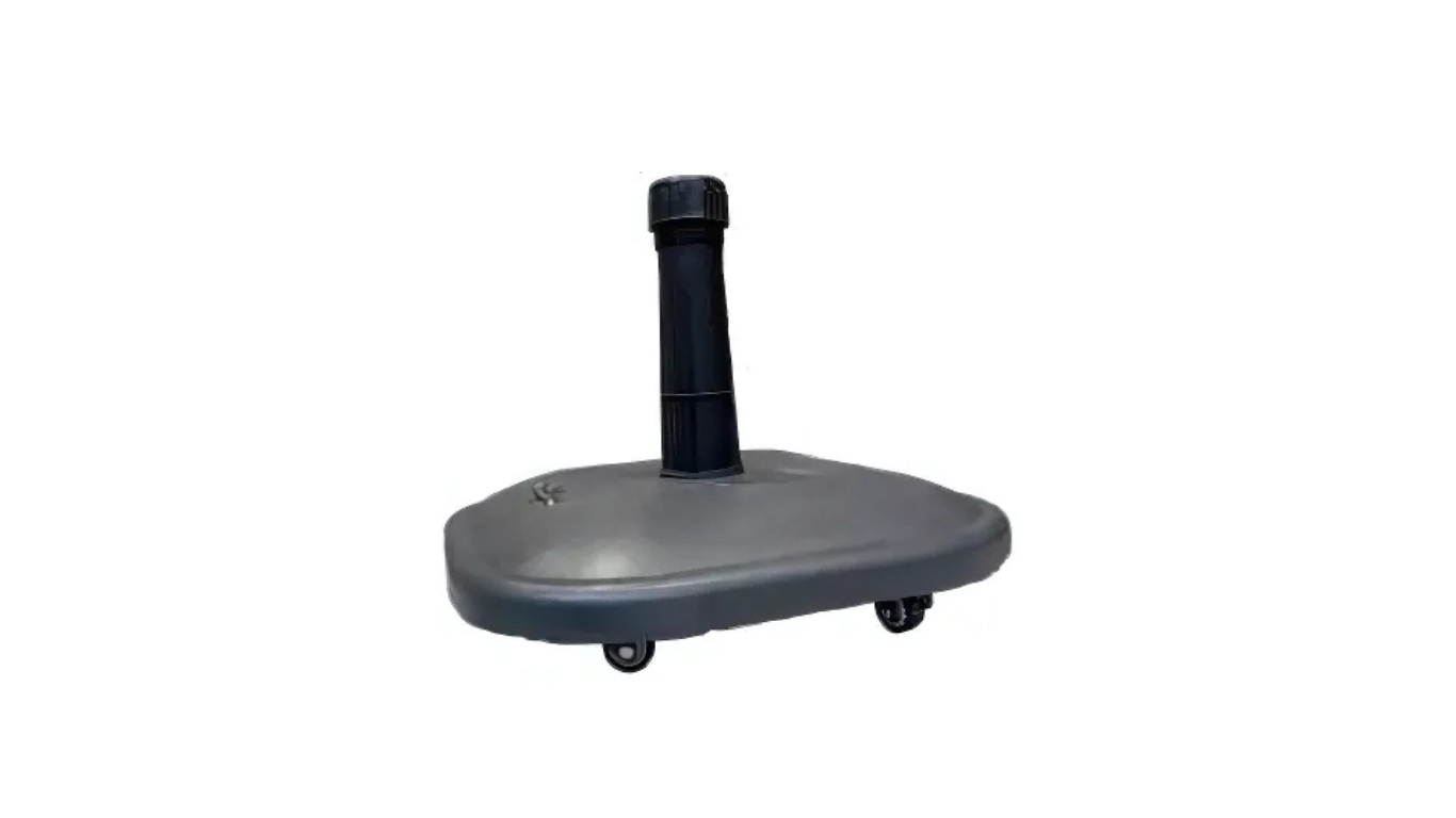 Concrete Square Grey Parasol Base with Wheels
