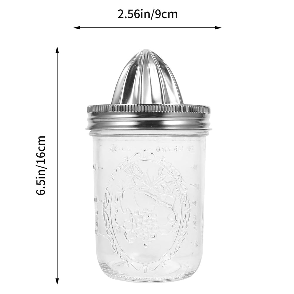 Danny Home Stainless Steel Manual Citrus Juicer With Glass Jar 300ml