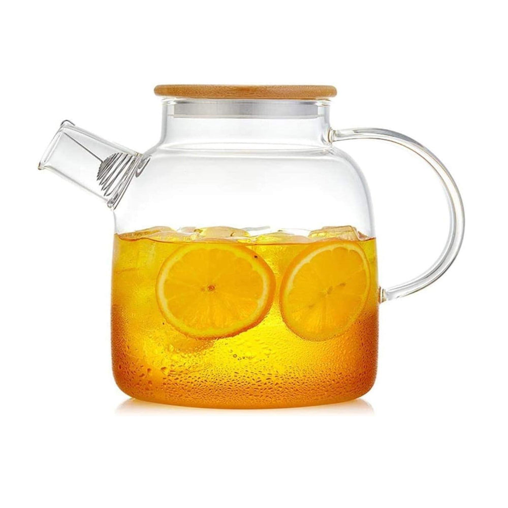 Glass Teapot with Infuser & Wood Lid