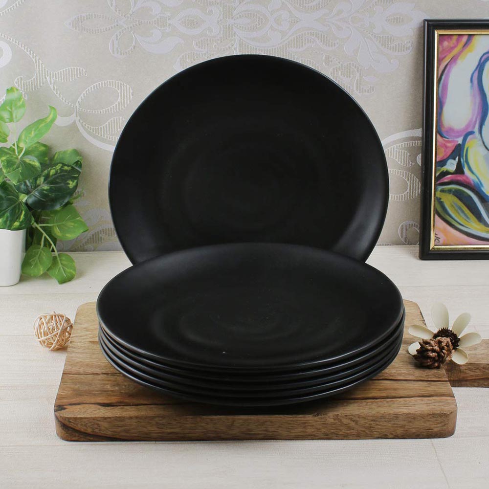 Plates Black Melamine Dinnerware