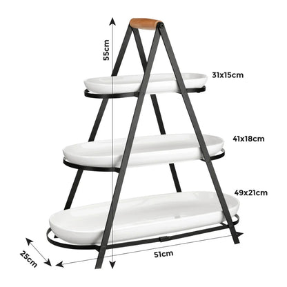 Danny Home 3-Tier Ceramic Serve & Share Service Tower