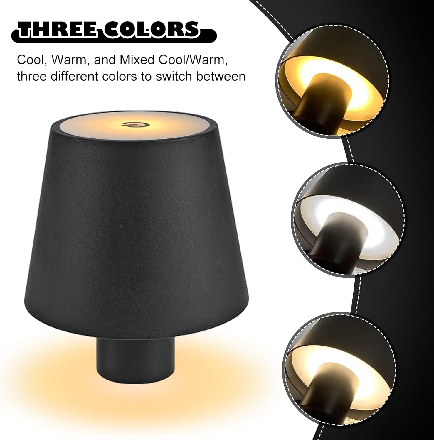 Danny Home Rechargeable Touch Bottle Lamp 3 Color LED