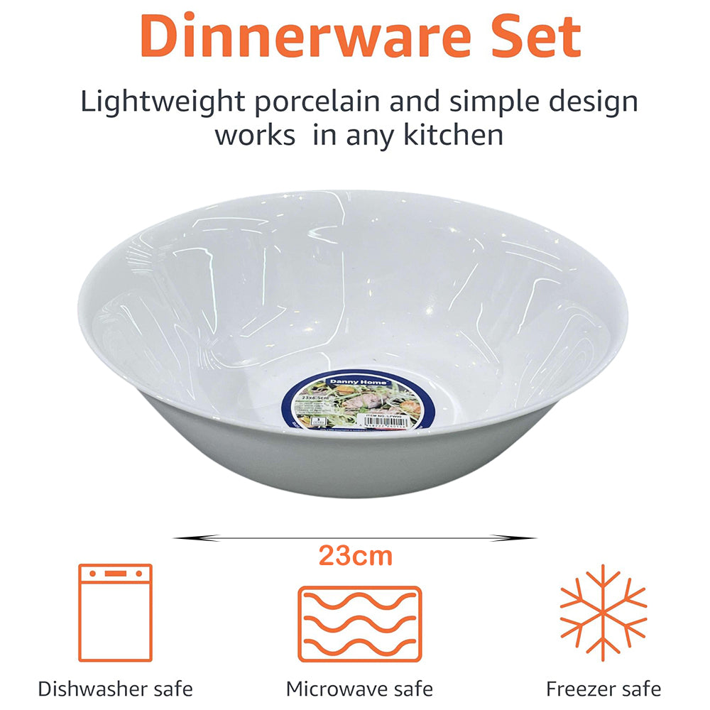 Danny Home 3-Piece 14-Inch White Serving Bowl
