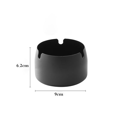 Round Stainless Steel Cigarette Ashtray Black – 9 cm PG-9C