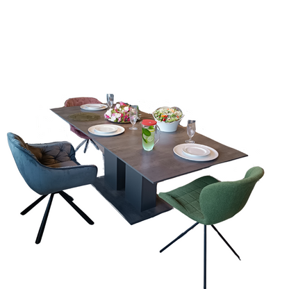 Reality Raw Steel Modern Extendable Dining Table