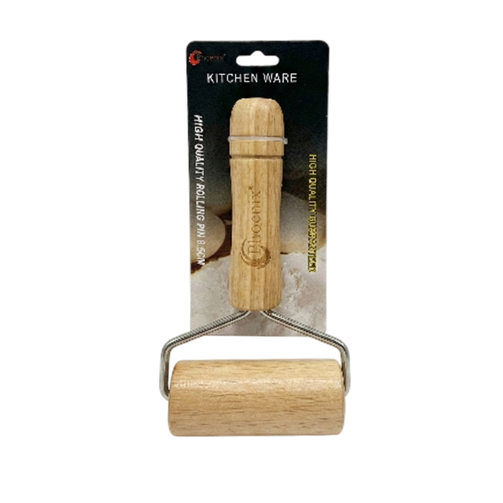 Phoenix Wooden Rolling Pin with Ergonomic Handle Small Size (L18 x W9)cm