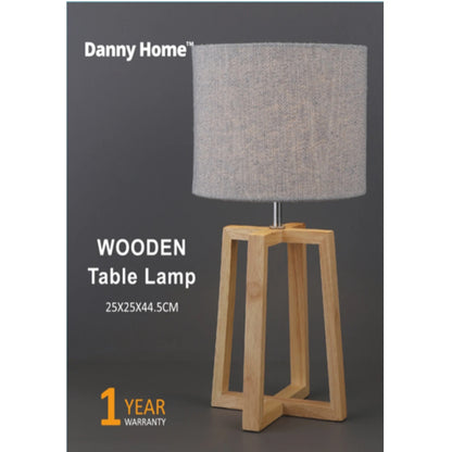 Danny Home Grey Wooden Table Lamp 44.5cm