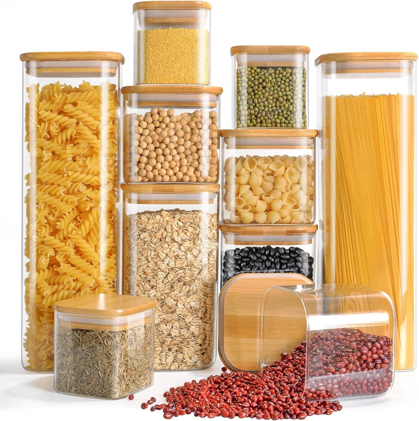 Plexi Food Storage Containers with Bamboo Lid