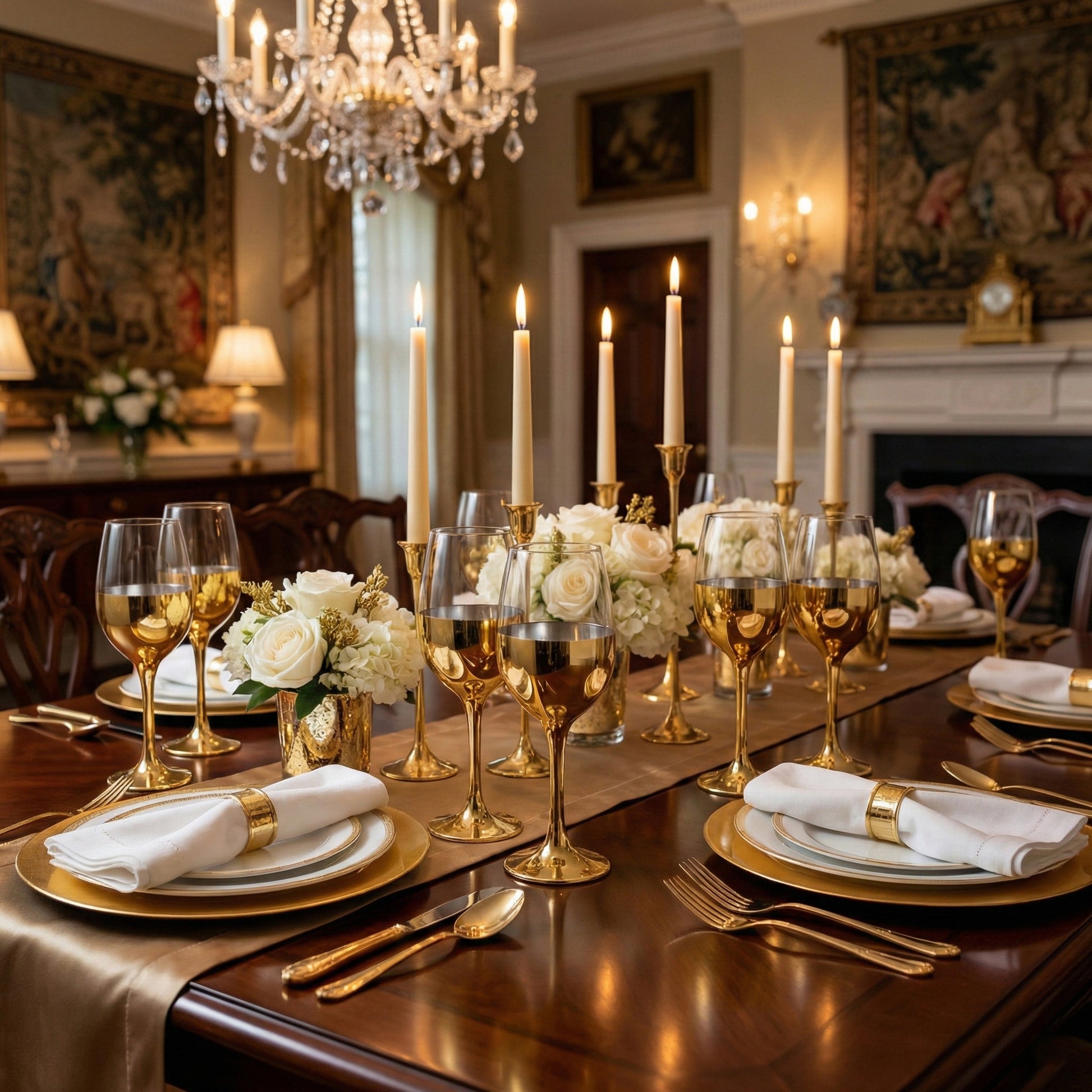 6-Pcs Elegant & Smooth Beverages Wine Glass – Gold 360ml #3075-1