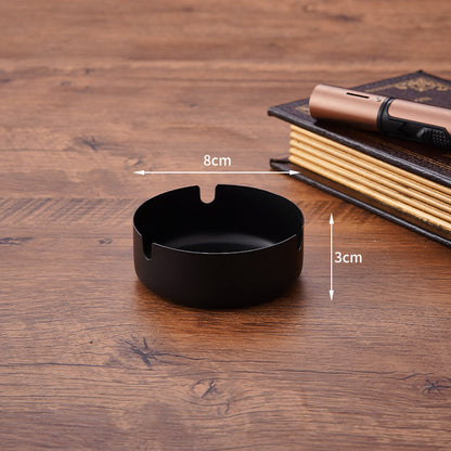Stainless Steel Cigarette Ashtray Black – 8 cm HY081-8