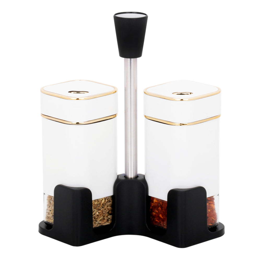 2-Pieces Salt and Pepper Shakers Set W/Stand