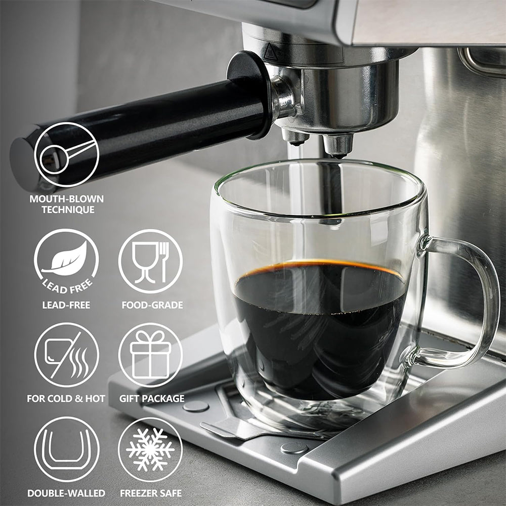150ml Double Glass Cup With Handle ( FR-14 )