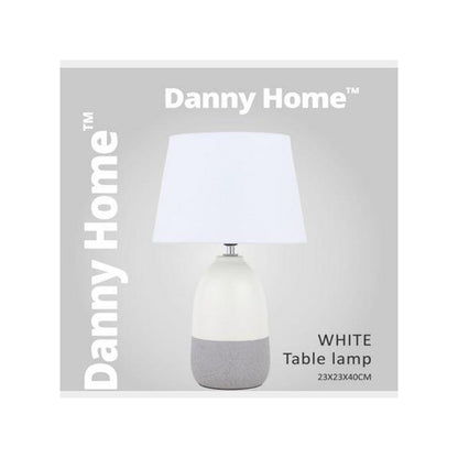 Danny Home White With Grey Table Lamp 39.50cm