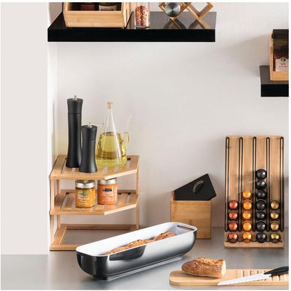 40-Pcs Bamboo and Metal Espresso Capsule Holder
