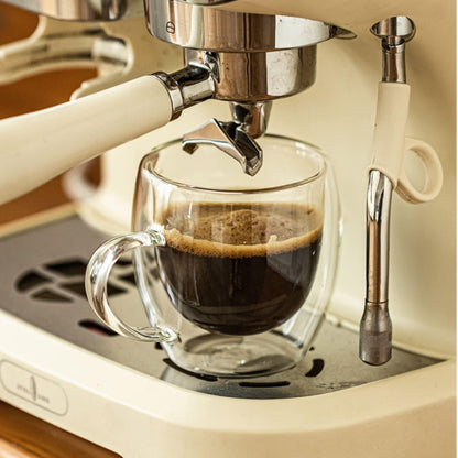 2-Pieces Luxury Double Walled Espresso Coffee Cups with Handle – 80ml