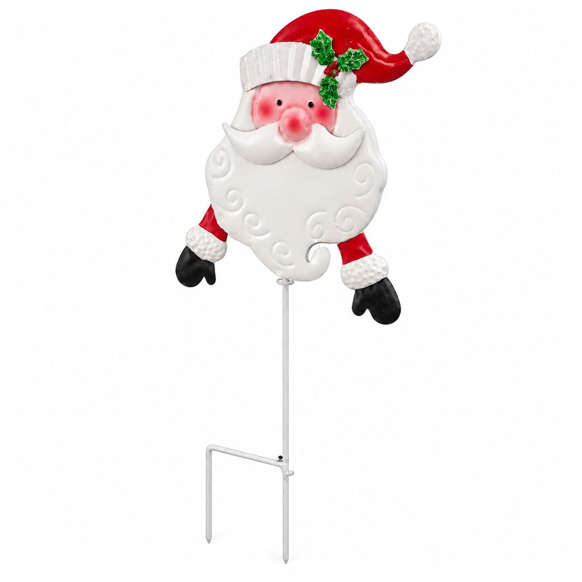 Santa Metal Christmas Garden Stake – Approx. 42 cm