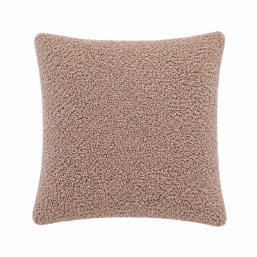 Tiseco Home Studio Cushion - Soft Teddy Plush Fabric - Beige