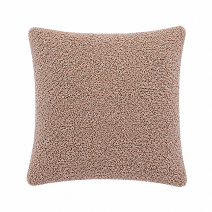 Tiseco Home Studio Cushion - Soft Teddy Plush Fabric - Beige